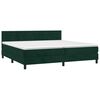 vidaXL Cama com molas/colch&atilde;o 200x200 cm veludo verde-escuro