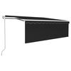 vidaXL Toldo autom&aacute;tico c/ estore/LED/sensor de vento 4x3 m antracite