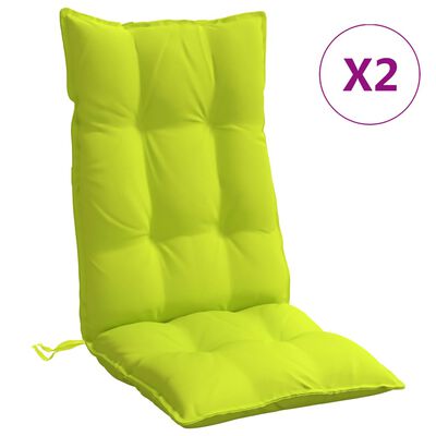 vidaXL Almofadões p/ cadeira encosto alto 2 pcs oxford verde brilhante