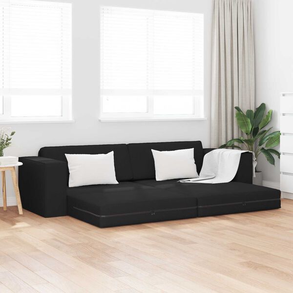 vidaXL Sof&aacute;-Cama 200cm Preto tecido