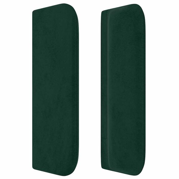 vidaXL Cabeceira de cama c/ abas veludo 93x16x78/88 cm verde-escuro