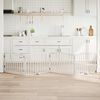 vidaXL Port&atilde;o p/ c&atilde;es com porta dobr&aacute;vel 4 pain&eacute;is 320 cm &aacute;lamo branco