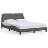 vidaXL Estrutura de cama sem colch&atilde;o Zadar 140x200cm couro artificial cinzento
