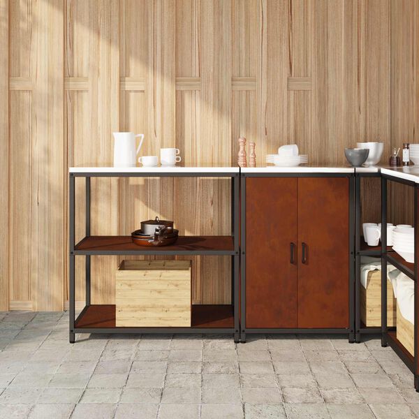 vidaXL Conjunto de Armazenamento de Cozinha 2 pcs Ferro Enferrujado