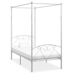 vidaXL Estrutura de cama com dossel metal branco 90x200 cm