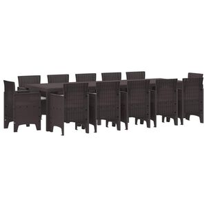 vidaXL Conjunto de Jantar para Jardim 13 pcs Marrom e Cinza claro