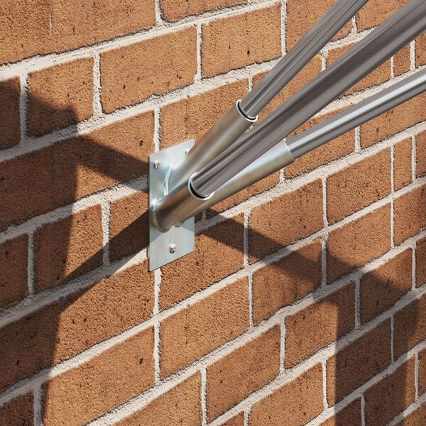 vidaXL Suporte de Poste para Bandeira Prateado 10.5 x 7.5 x 0.2 cm A&ccedil;o