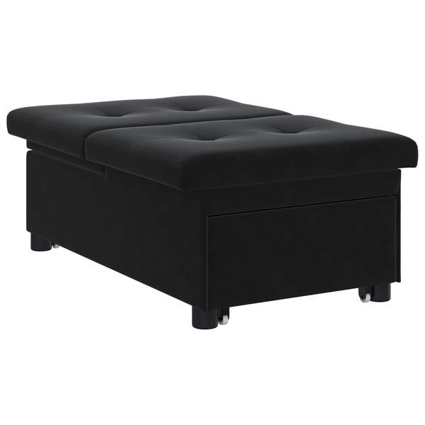 vidaXL Sof&aacute;-Cama Preto 194 x 67 x 82 cm Veludo