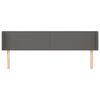 vidaXL Cabeceira cama abas couro artificial 183x16x78/88 cm cinzento