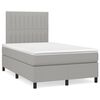 vidaXL Cama boxspring com colch&atilde;o 120x190 cm tecido cinzento-claro