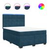 vidaXL Cama boxspring com colch&atilde;o 140x190 cm veludo azul
