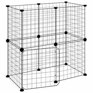 vidaXL Gaiola p/ animais de 12 pain&eacute;is c/porta 70x35x70 cm a&ccedil;o preto