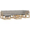 vidaXL Conjunto de Sof&aacute;s para Exterior 8 pcs Branco e Cinzento-Claro