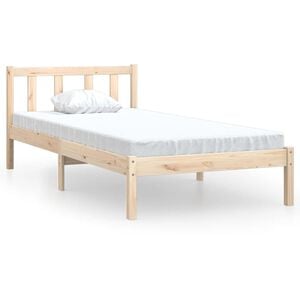vidaXL Estrutura de cama pequena solteiro 75x190 cm pinho maci&ccedil;o