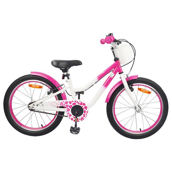 vidaXL Bicicleta Infantil 18 Polegadas para 5-7 anos Rosa Escuro