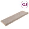vidaXL Tapetes de escada 15 pe&ccedil;as 65x21x4 cm prateados com borda retangular