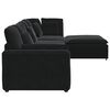 vidaXL Sof&aacute; modular com pufes e almofadas veludo preto