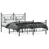 vidaXL Estrutura de cama com cabeceira e p&eacute;s 140x190 cm metal preto