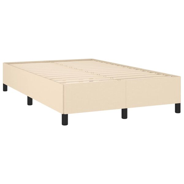 vidaXL Estrutura de cama sem colch&atilde;o 120x190 cm tecido creme