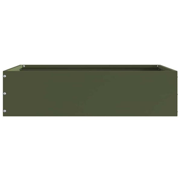 vidaXL Acabamento para Gramado 6 pcs Verde Oliva 50 x 50 x 13 cm A&ccedil;o