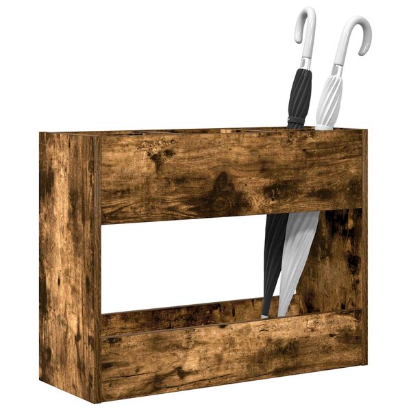 vidaXL Suporte de Guarda-Sol Carvalho Defumado 65 x 24 x 50 cm