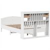 vidaXL Cama com estante sem colch&atilde;o 135x190 cm pinho maci&ccedil;o branco
