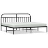 vidaXL Estrutura de cama com cabeceira 200x200 cm metal preto