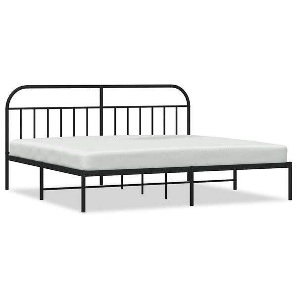 vidaXL Estrutura de cama com cabeceira 200x200 cm metal preto