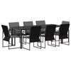 vidaXL Conjunto de Jantar para Jardim 9 unid. Preto e Anthracite