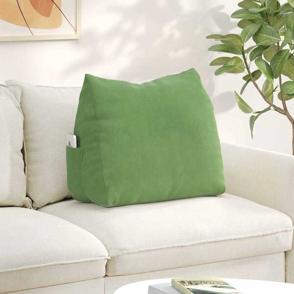 vidaXL Travesseiro para Costas Verde Claro 60 x 20 x 50 cm