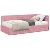 vidaXL Estrutura de Cama de Canto com Colch&atilde;o 2 unid. Rosa 90 x 200 cm