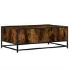 vidaXL Mesa de centro 90x57x35 cm deriv. madeira/metal carvalho fumado
