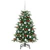 vidaXL &Aacute;rvore de Natal Artificial Verde 120 cm PVC, Metal e Pl&aacute;stico