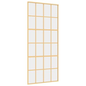 vidaXL Porta deslizante 90x205 cm vidro ESG/alum&iacute;nio dourado