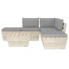 vidaXL 6 pcs conjunto lounge de paletes + almofad&otilde;es madeira de abeto