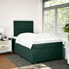 vidaXL Cama boxspring com colch&atilde;o 120x200 cm veludo verde-escuro