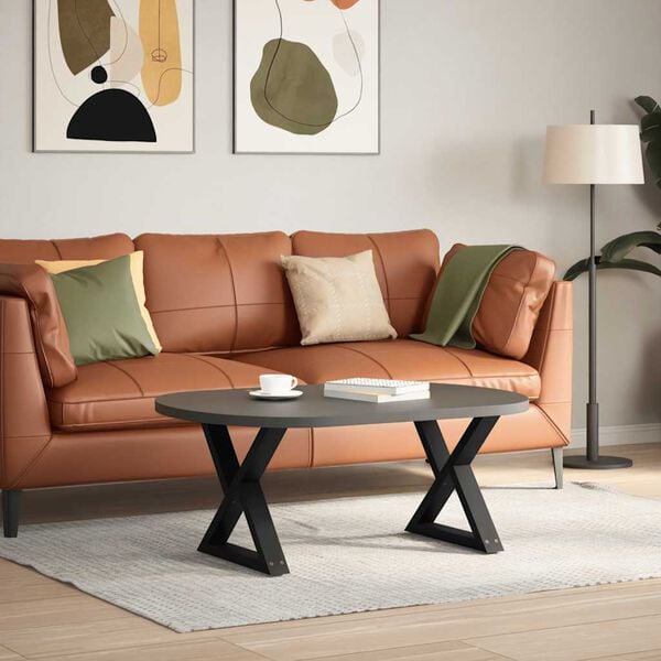 vidaXL Pés para mesa de centro 2 peças preto 50x(42-43,3) cm aço