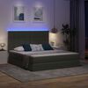 vidaXL Cama com arruma&ccedil;&atilde;o e LED Cinza Escuro 160 x 200 cm Poli&eacute;ster