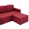 vidaXL Sofá-cama modular de 3 lugares tecido vermelho tinto