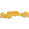 vidaXL 4 pcs conjunto sof&aacute;s c/ almofadas/almofad&otilde;es veludo amarelo