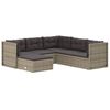 vidaXL 6 pcs conjunto lounge de jardim c/ almofadões vime PE cinzento