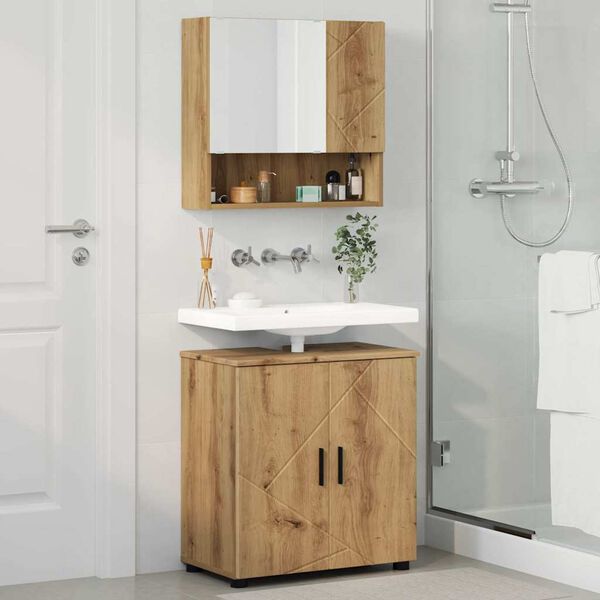 vidaXL Conjunto de M&oacute;veis para Banheiro 2 pcs Carvalho Artesanal