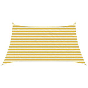vidaXL Vela de Sombra Amarelo e Branco 3 / 4 x 2 m HDPE