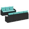 vidaXL Conjunto de Sof&aacute;s 8 unid. 3-N&uacute;mero de lugares Preto e Turquesa