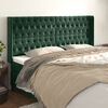 vidaXL Cabeceira cama c/ abas veludo 203x16x118/128 cm verde-escuro