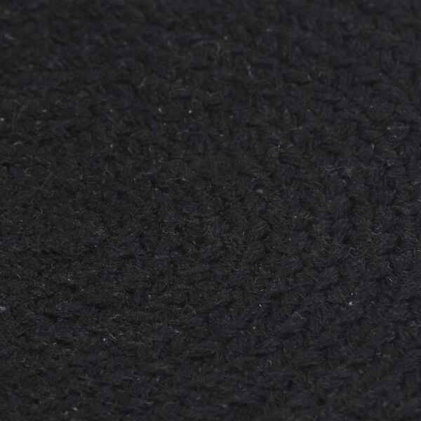 vidaXL Individuais de mesa 6 pcs em algod&atilde;o liso 38 cm redondo preto