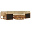 vidaXL Conjunto de Sof&aacute;s para Exterior 7 unid. Natural e Bege