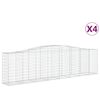 vidaXL Cestos gabi&atilde;o arqueados 4pcs 400x50x100/120cm ferro galvanizado