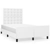 vidaXL Estrutura de cama sem colch&atilde;o 120x190cm couro do falso branco