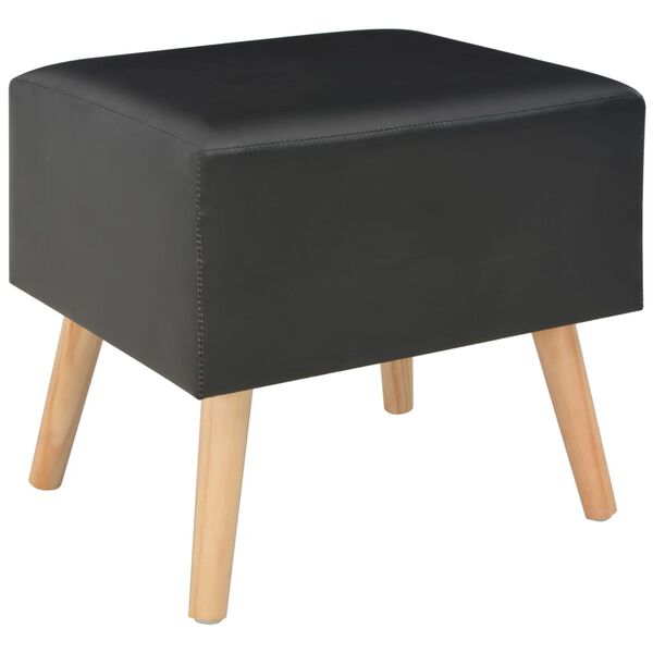 vidaXL Mesa-de-cabeceira 40x35x40 cm couro artificial preto